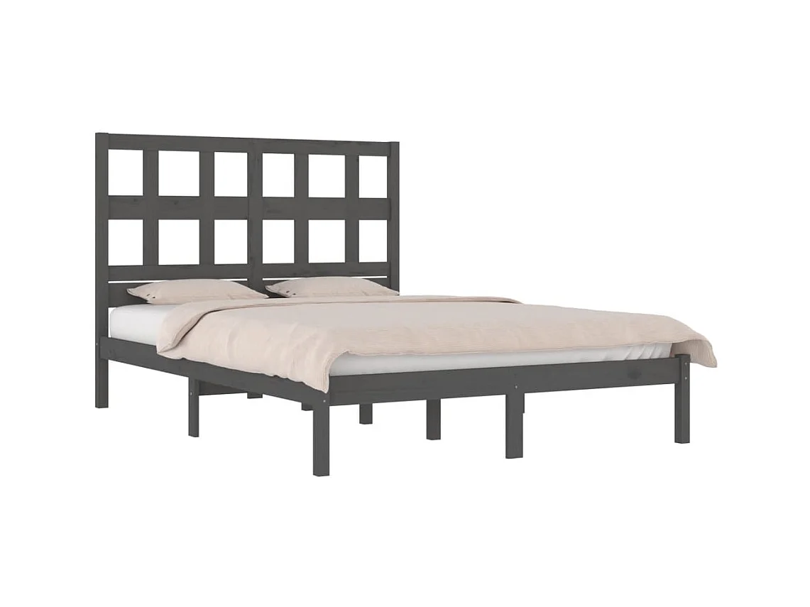 Bedframe massief grenenhout grijs 180x200 cm NL53957