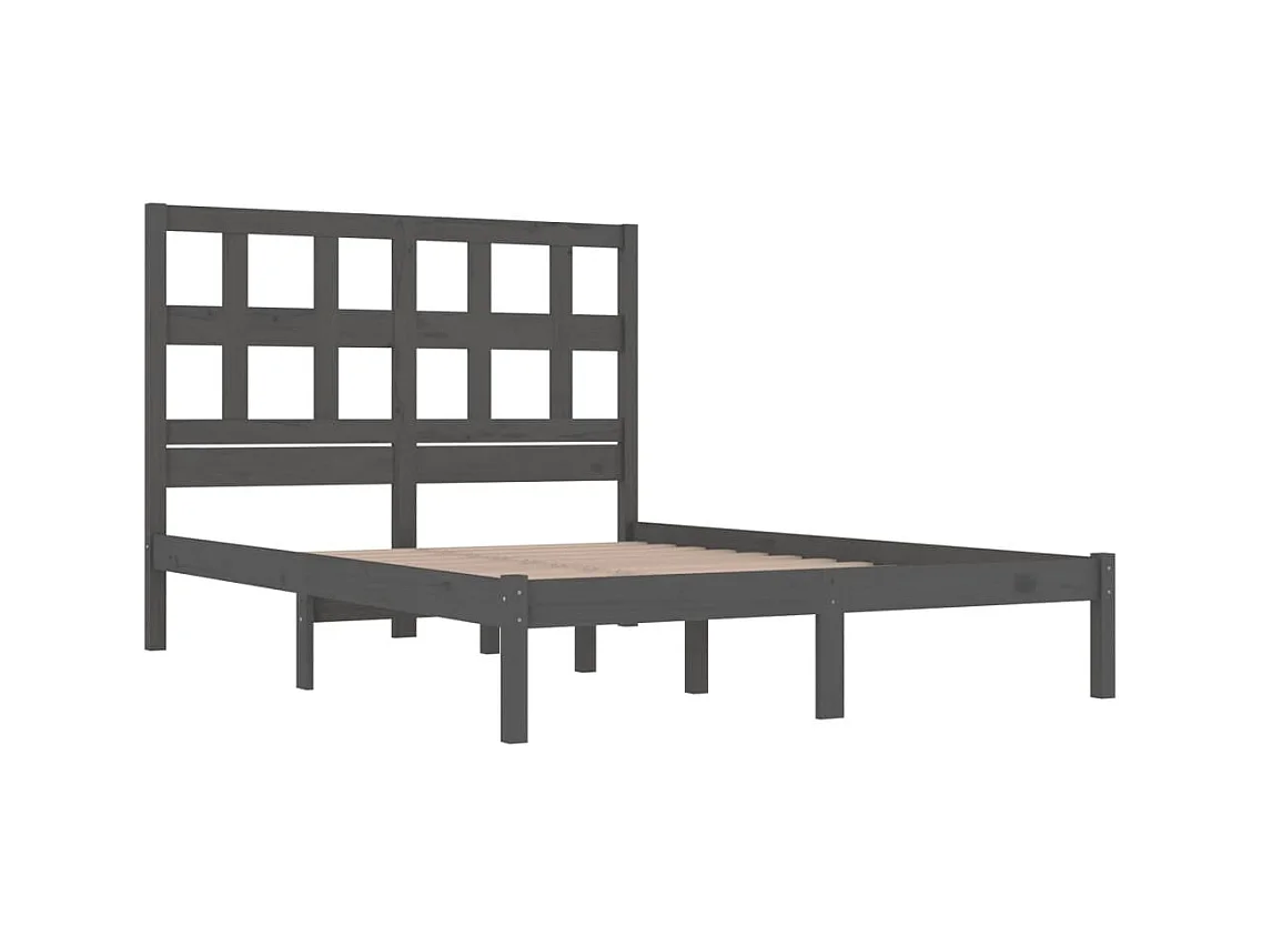 Bedframe massief grenenhout grijs 180x200 cm NL53957