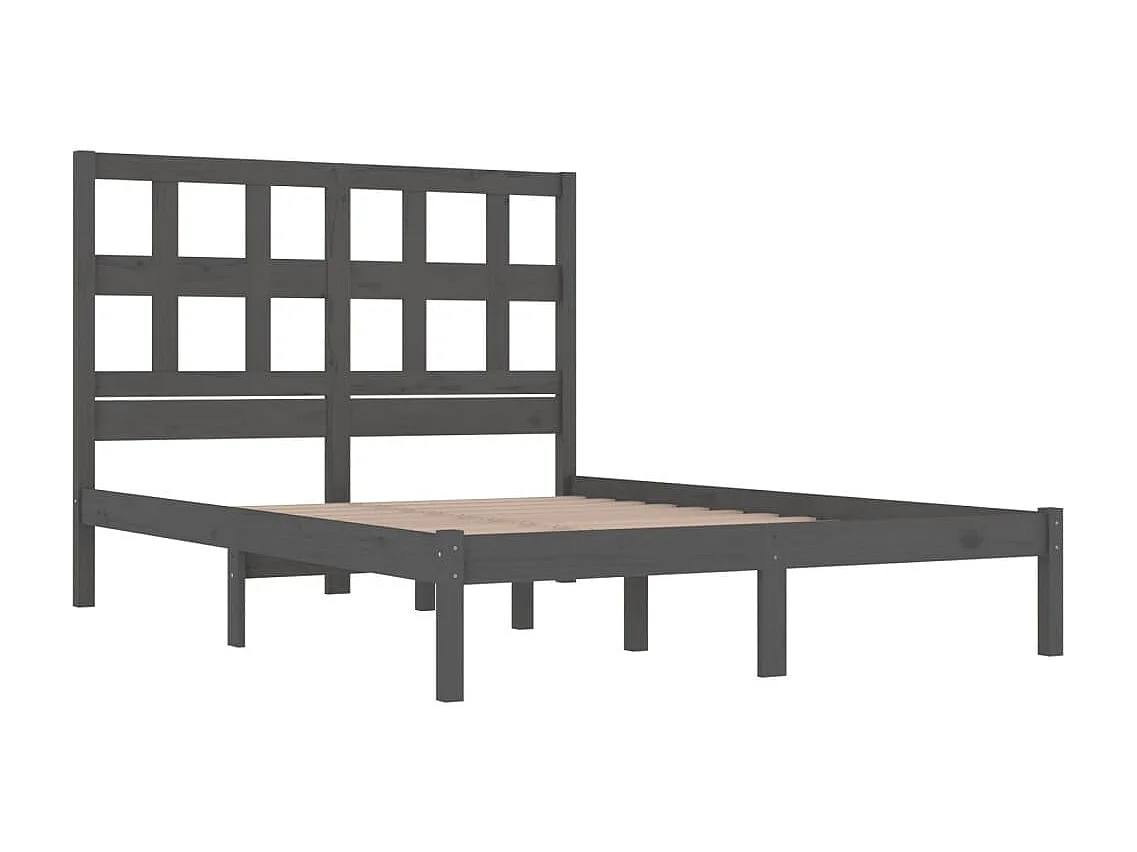 Bedframe massief grenenhout grijs 180x200 cm NL53957