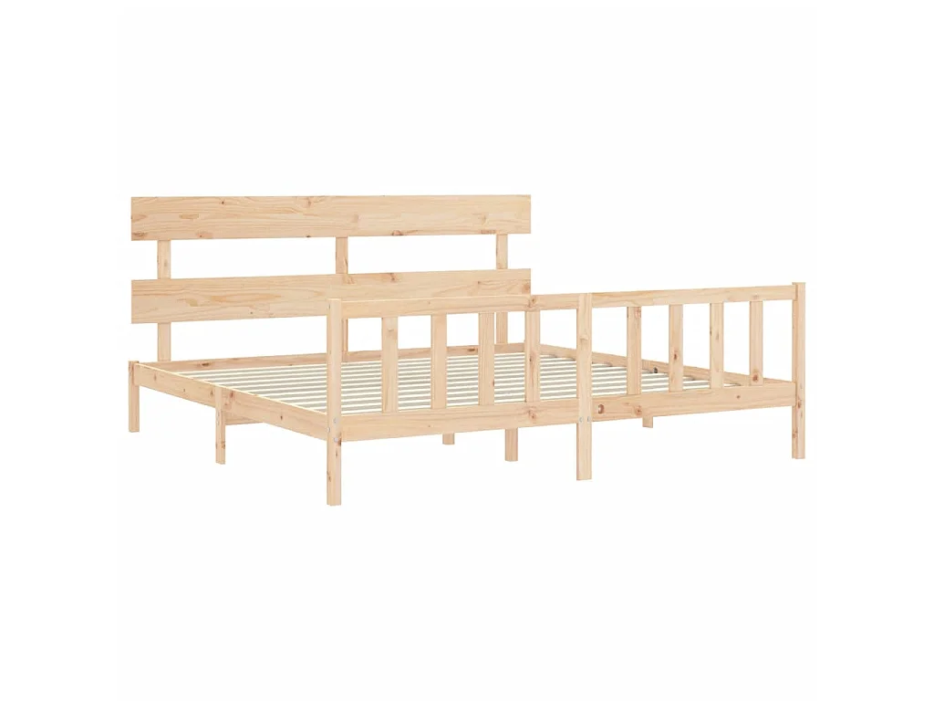 Cama com cabeceira 200x200 cm madeira maciça PT224631