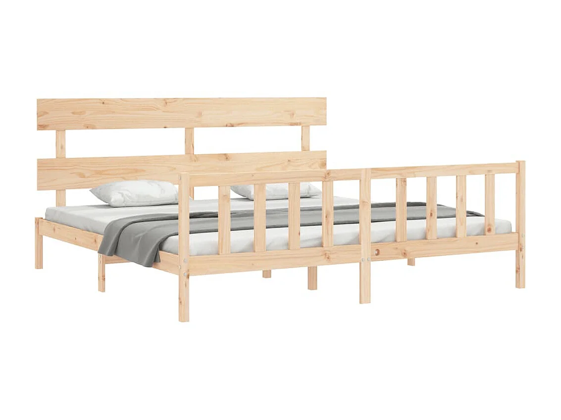 Lit-200x200 cm avec tête de lit bois massif EGGB58064