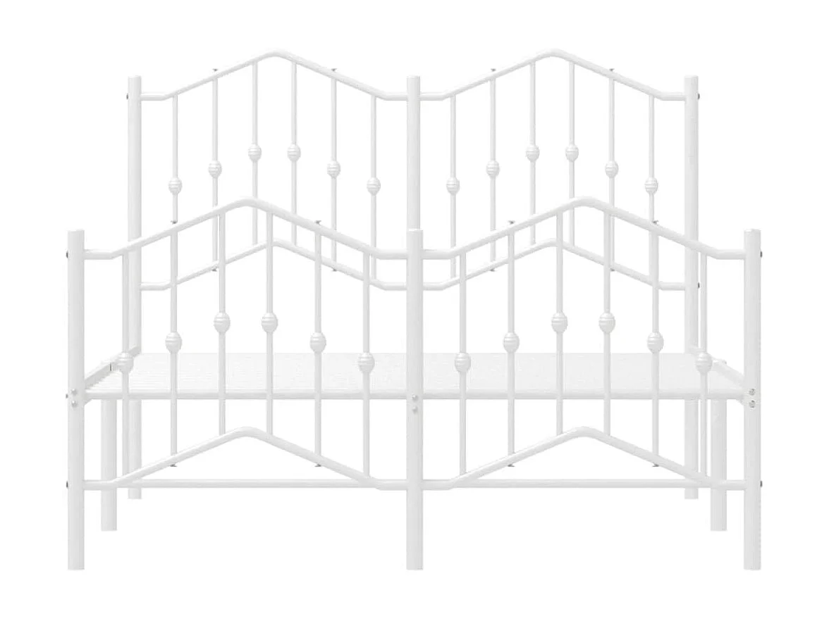 Cama com cabeceira e pés 120x190 cm metal branco PT155858