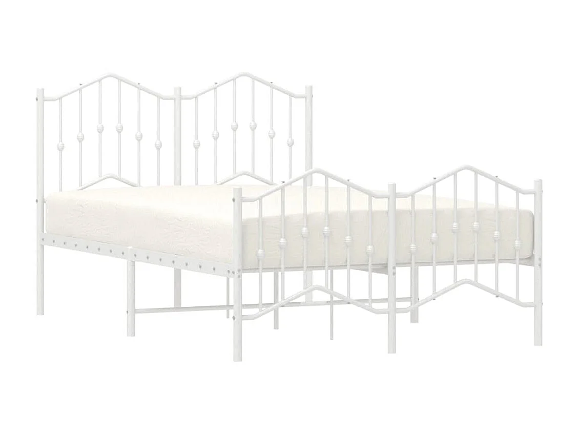 Cama com cabeceira e pés 120x190 cm metal branco PT155858