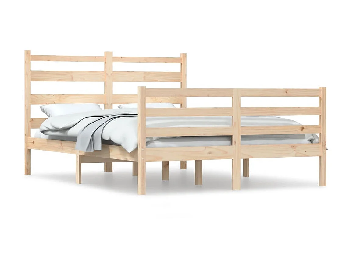 Lit-140x200 cm Bois de pin massif EGGB36791