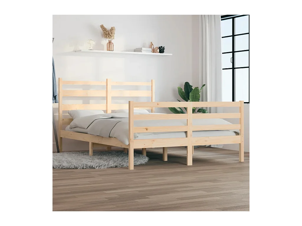Lit-140x200 cm Bois de pin massif EGGB36791