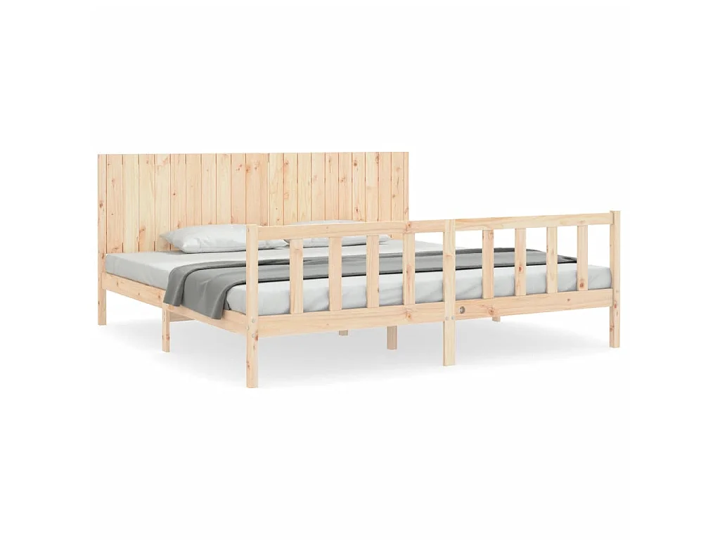 Lit-200x200 cm avec tête de lit bois massif EGGB78583