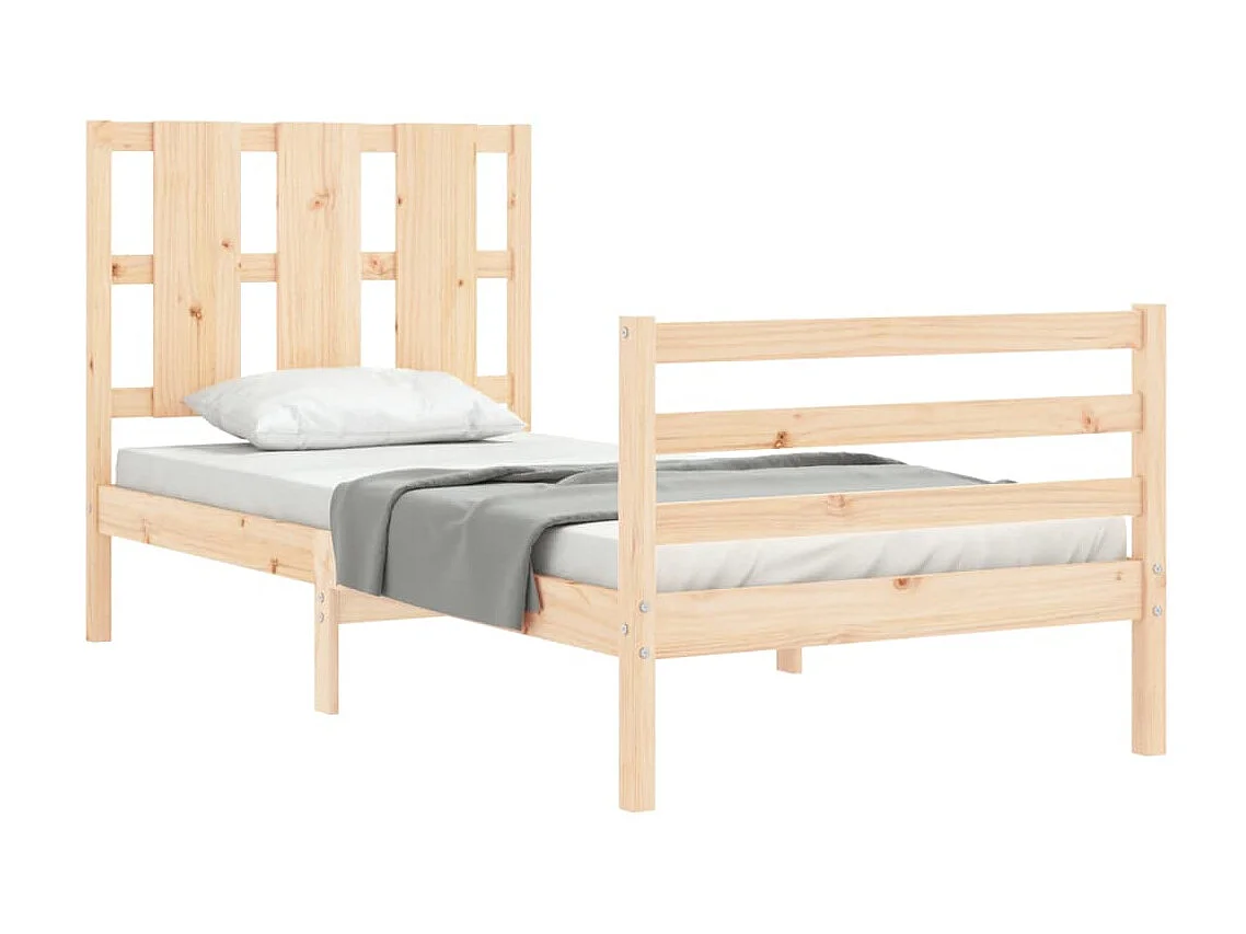 Cama de solteiro c/ cabeceira madeira maciça PT804673