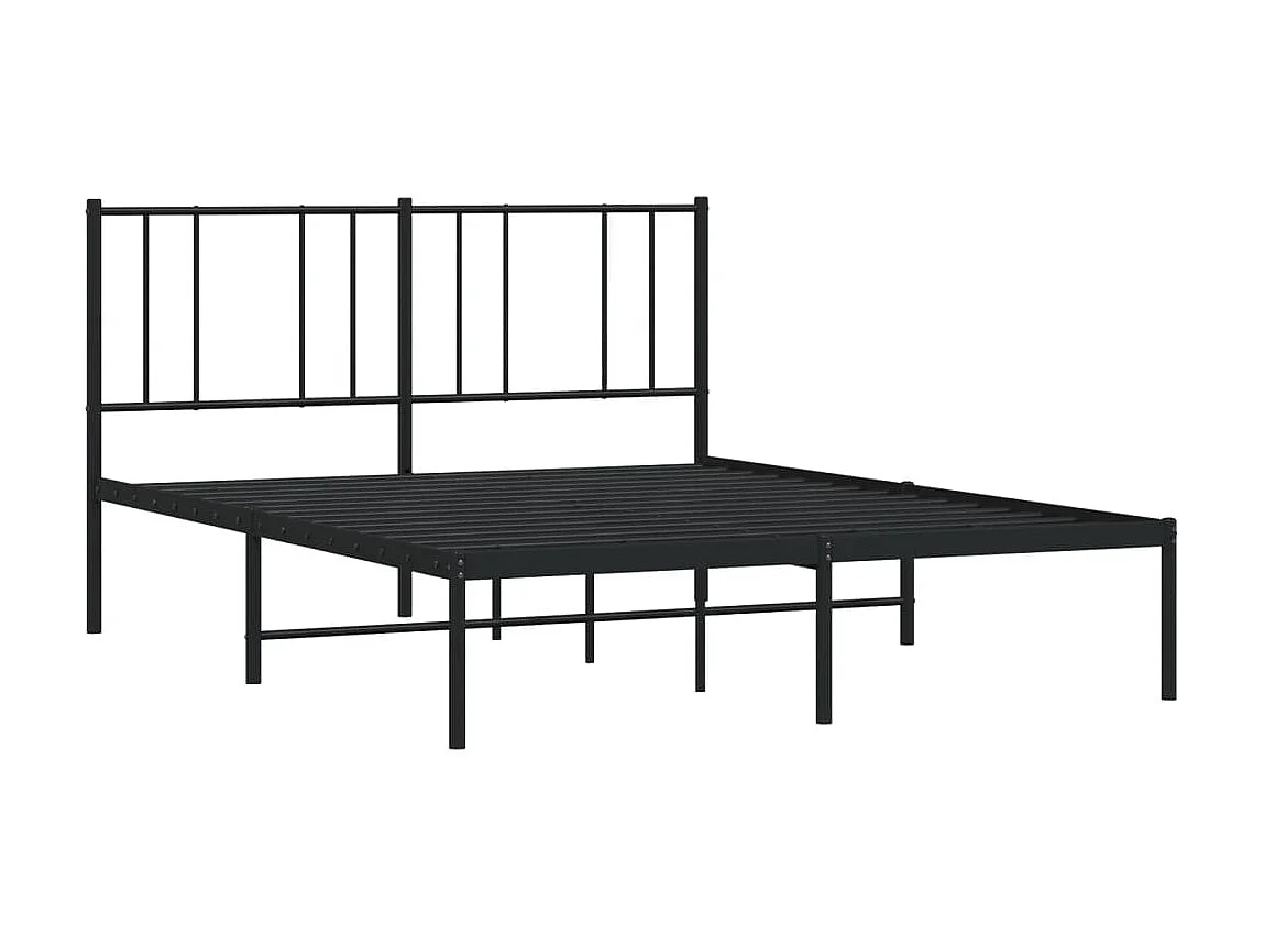 Lit-120x200 cm métal avec tête de lit noir EGGB95381