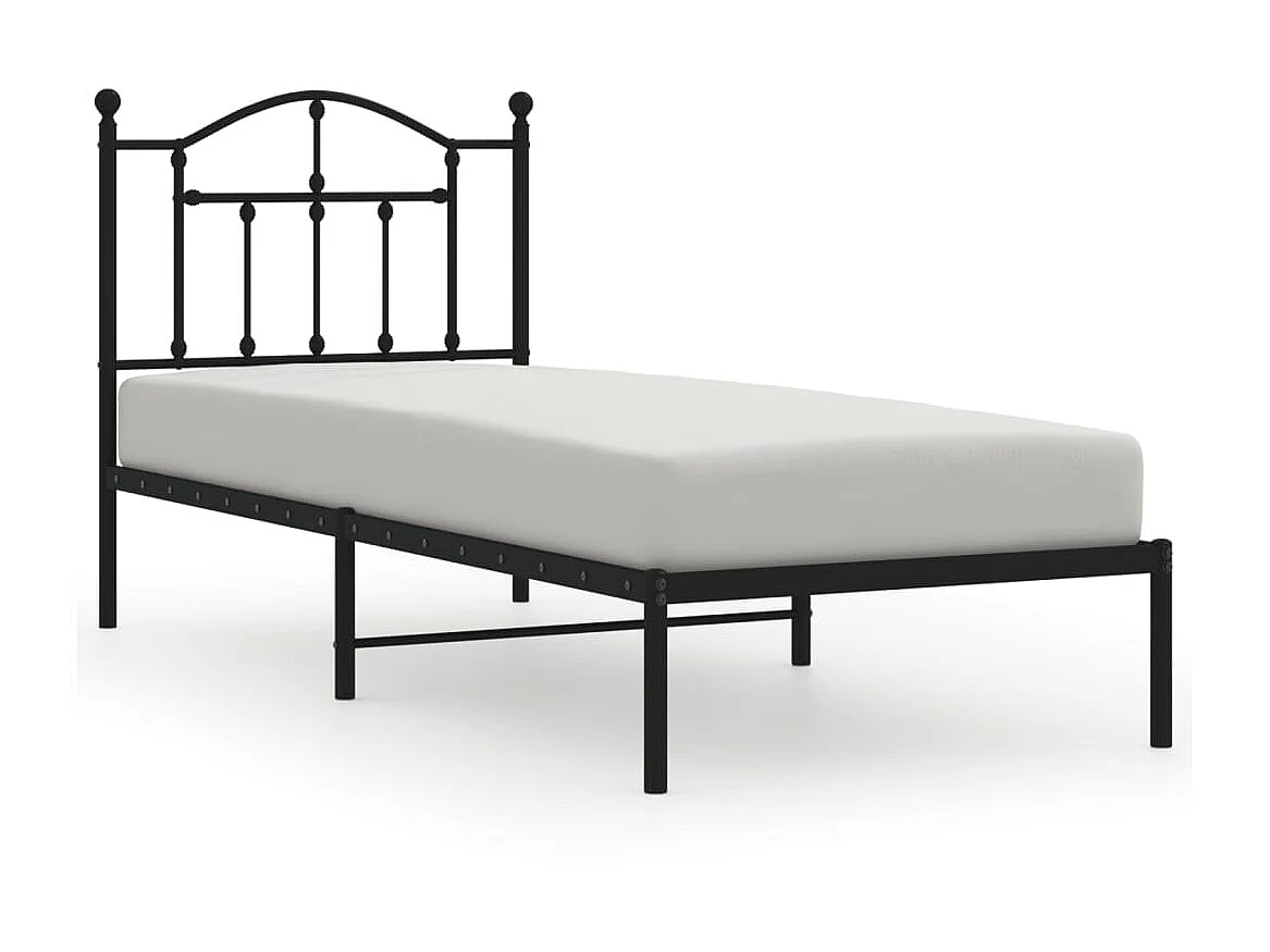 Cama com cabeceira 90x200 cm metal preto PT706882
