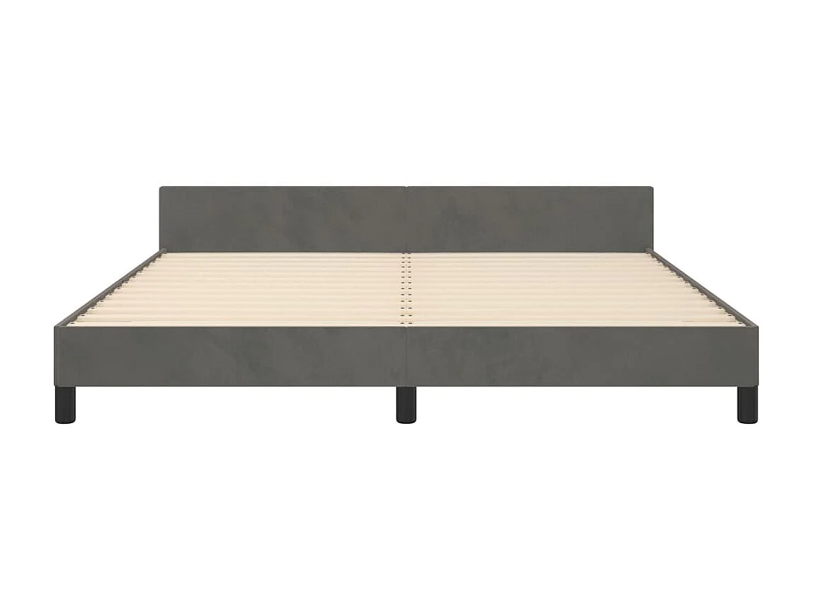 Bedframe met hoofdeinde fluweel donkergrijs 160x200 cm NL56526