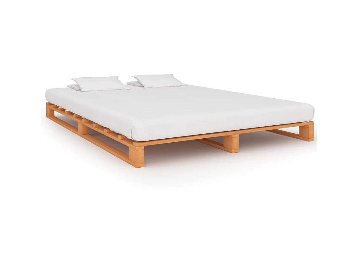 Lit-180x200 cm de palette Marron Bois de pin massif EGGB81854