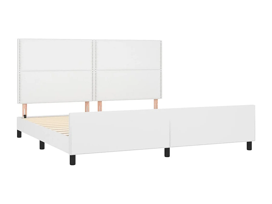 Bedframe met hoofdbord kunstleer wit 200x200 cm NL46652