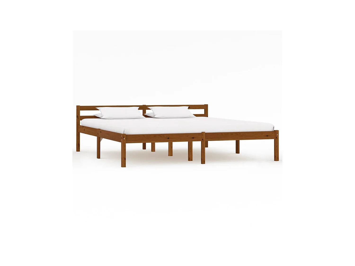 Lit-160x200 cm Marron miel Bois de pin massif EGGB35692
