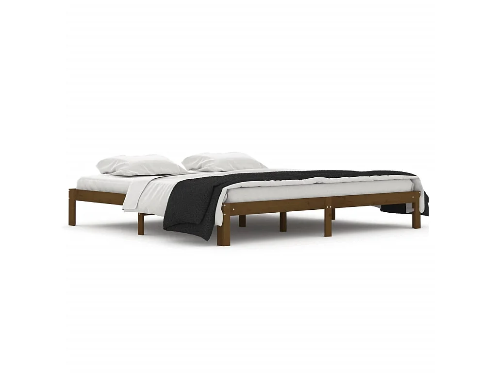 Bedframe massief grenenhout honingbruin 200x200 cm NL16472