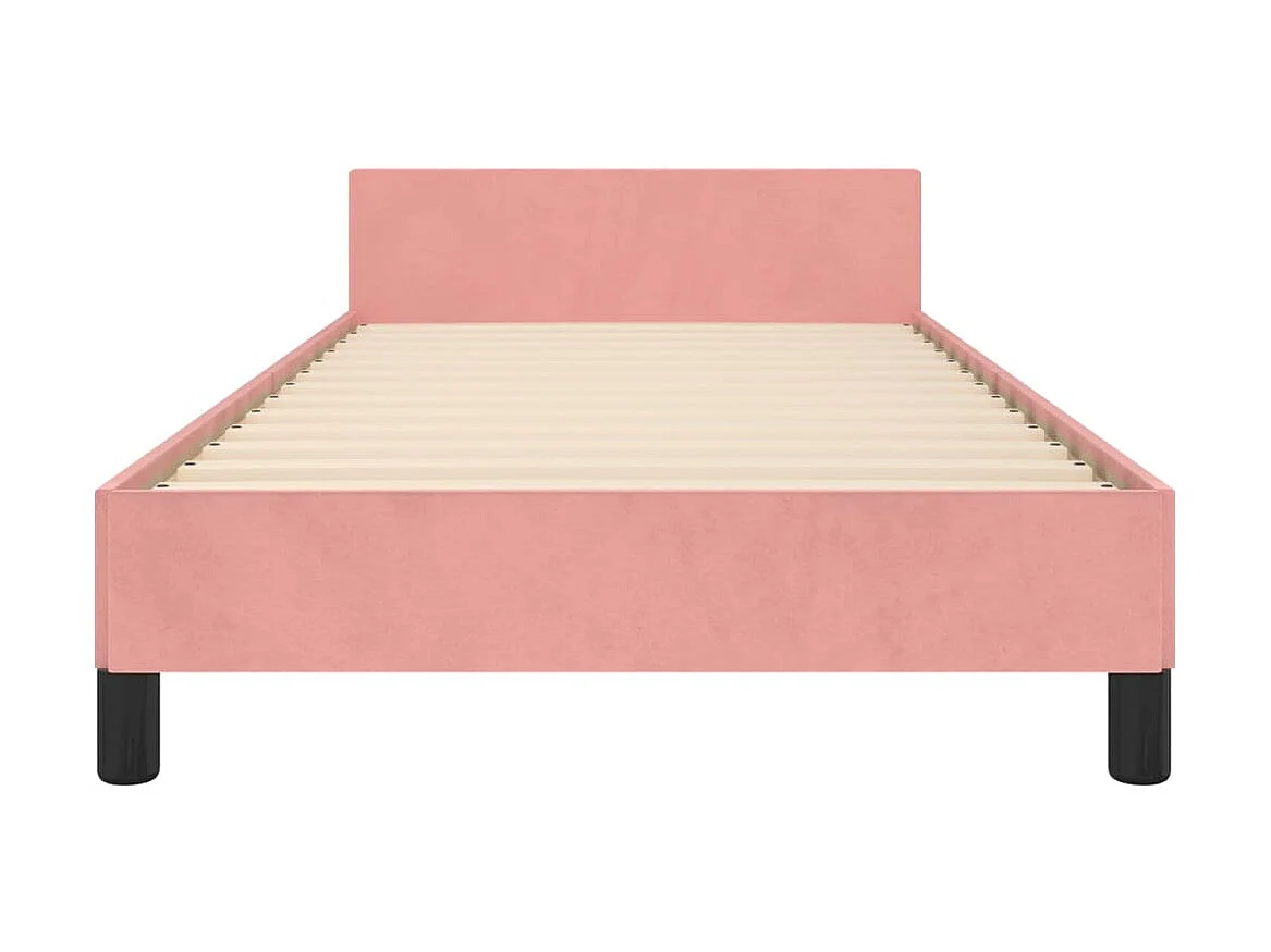 Lit-90x200 cm avec tête de lit Rose Velours EGGB63846