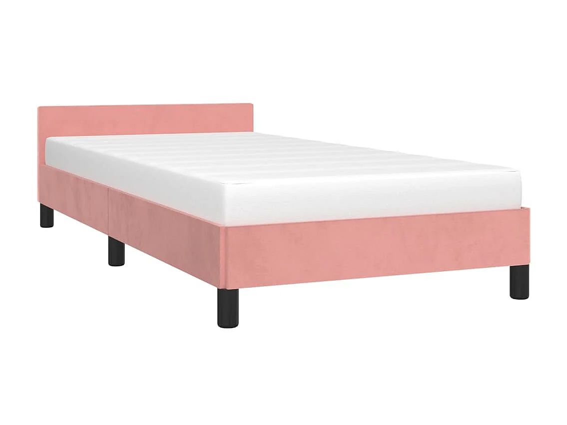 Bedframe met hoofdeinde fluweel roze 90x200 cm NL66311