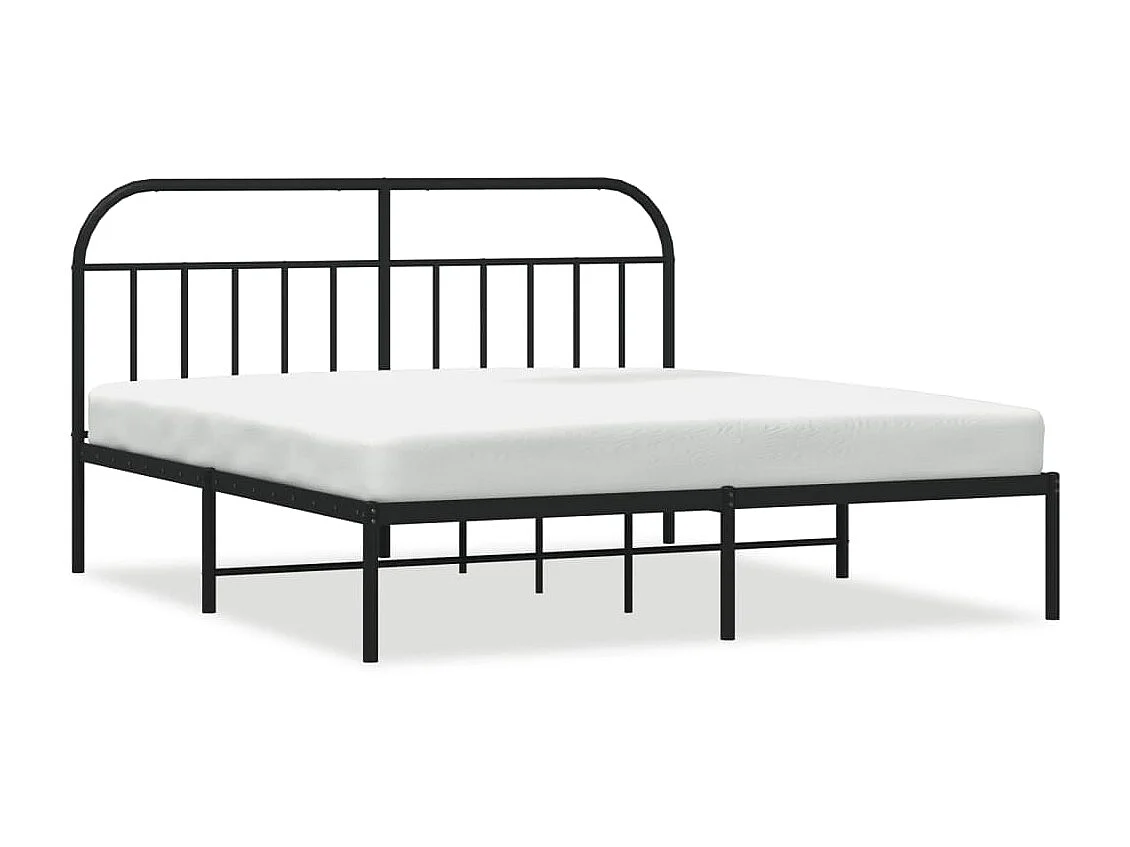 Cama com cabeceira 183x213 cm metal preto PT394591