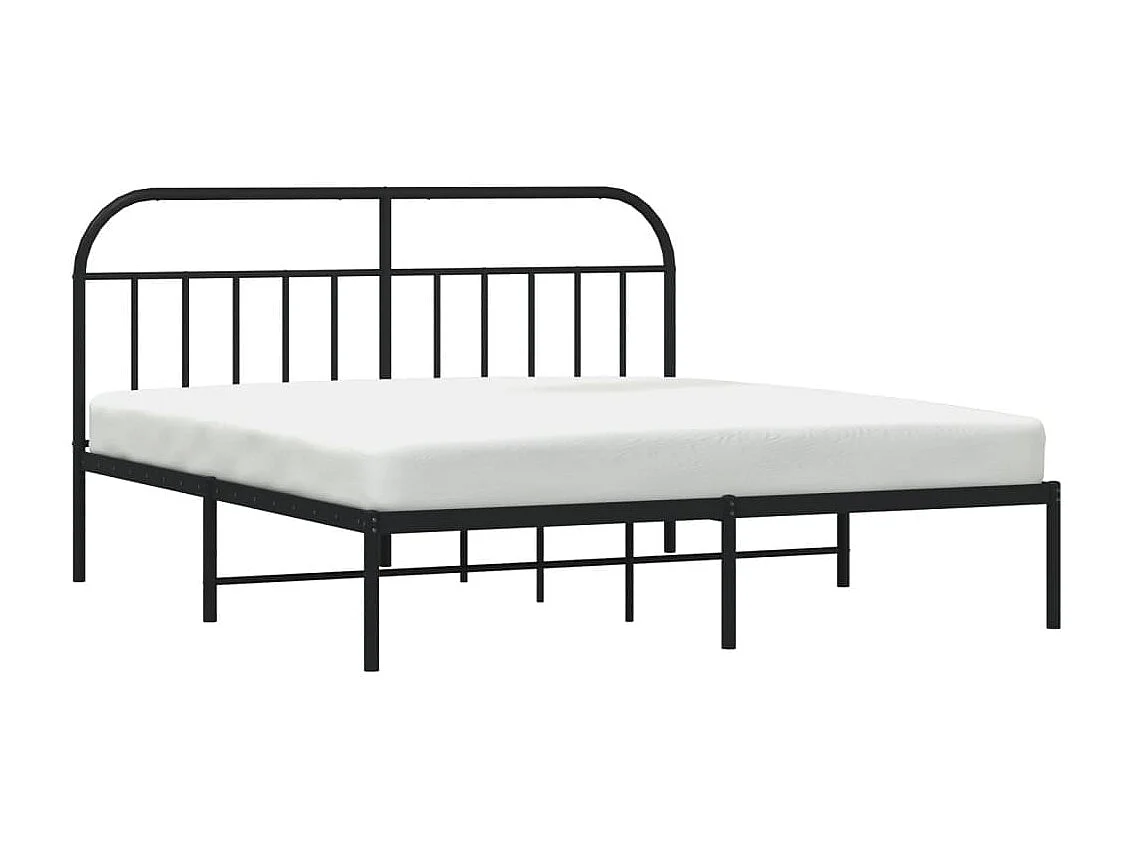 Cama com cabeceira 183x213 cm metal preto PT394591