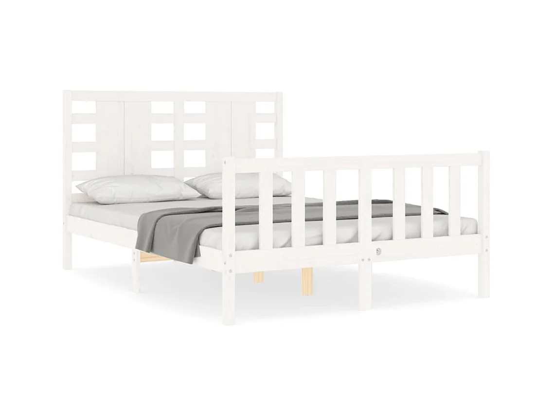 Lit-120x200 cm avec tête de lit blanc bois massif EGGB57252
