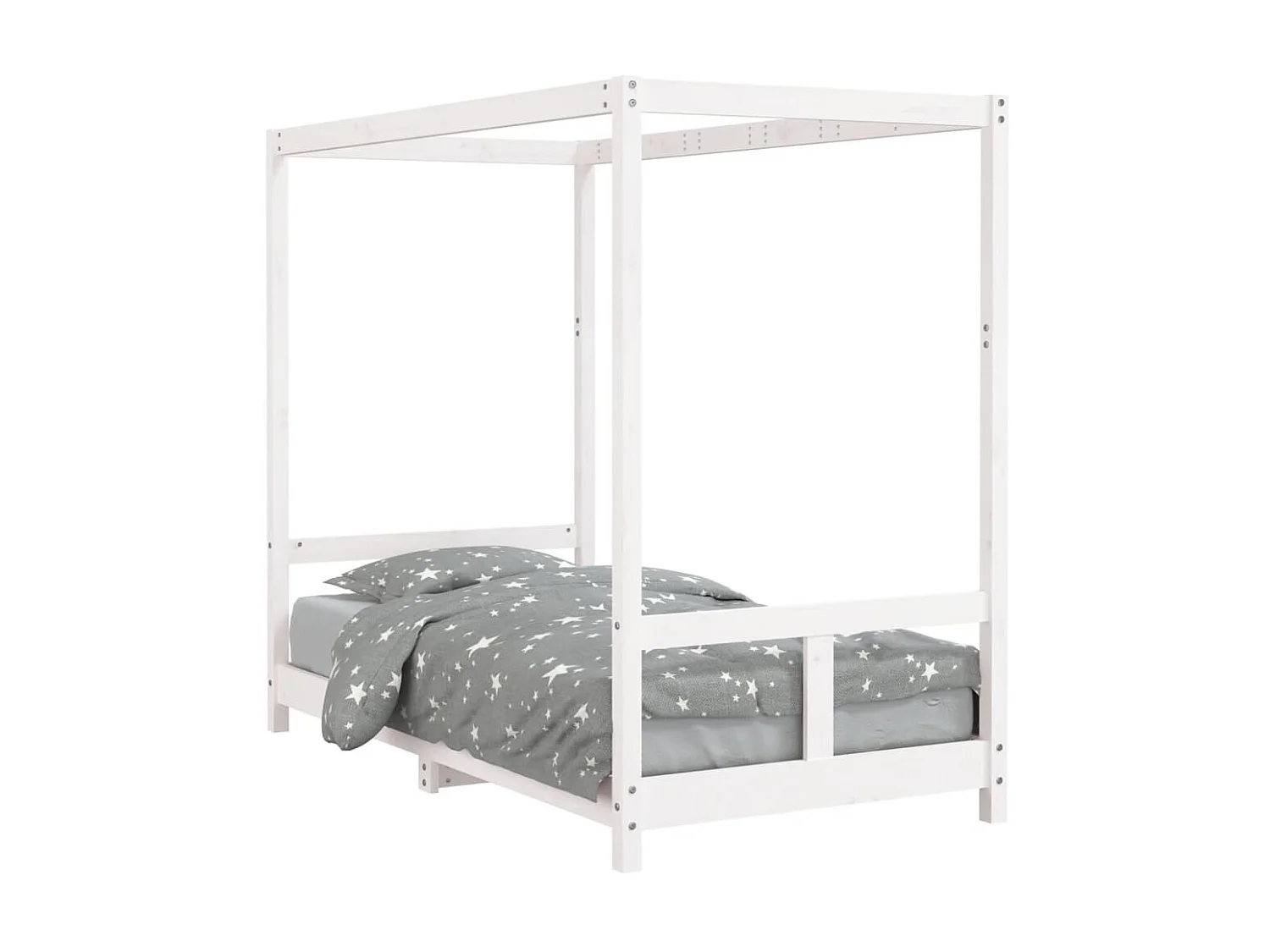 Cama infantil 80x160 cm pinho maciço branco PT716897