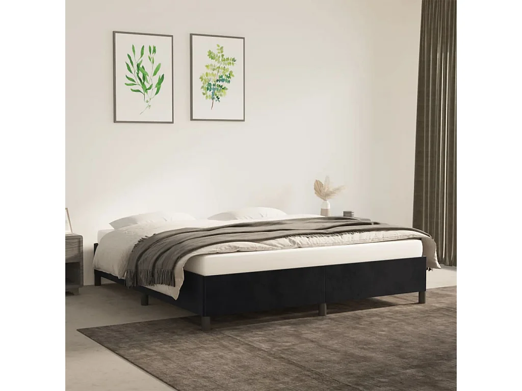 Lit-180x200 cm Noir Velours EGGB87101