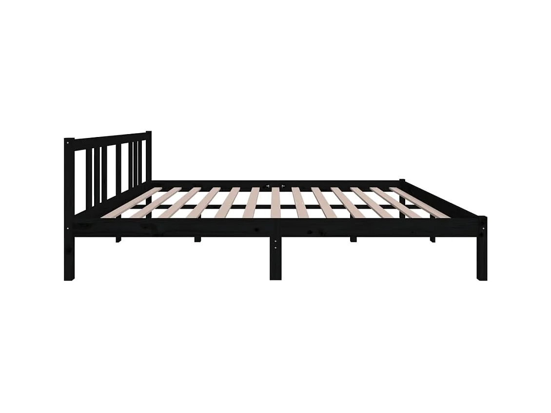 Lit-160x200 cm Noir Bois massif EGGB66908