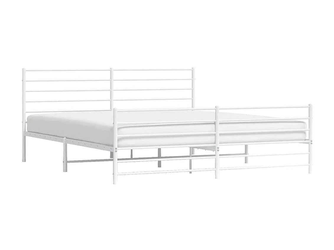 Bedframe met hoofd- en voeteneinde metaal wit 180x200 cm NL53227