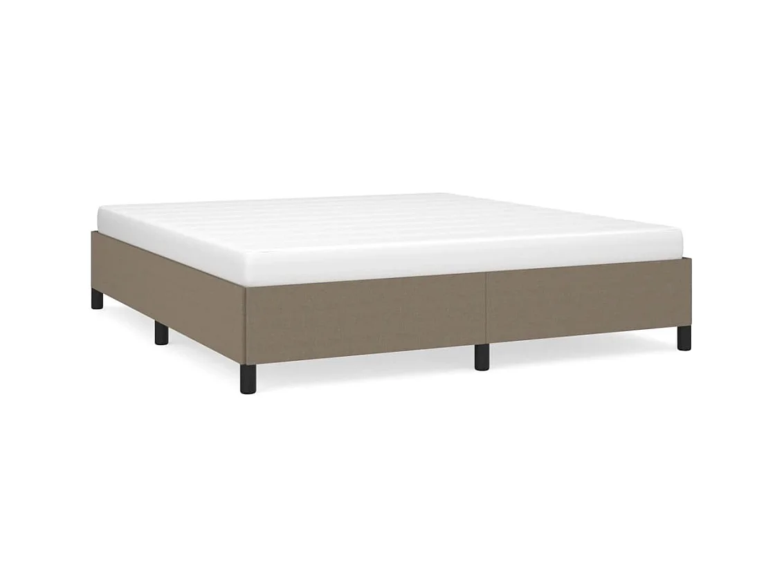 Cama 160x200 cm de tela gris taupe ES88779