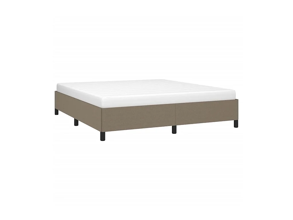 Cama 160x200 cm de tela gris taupe ES88779