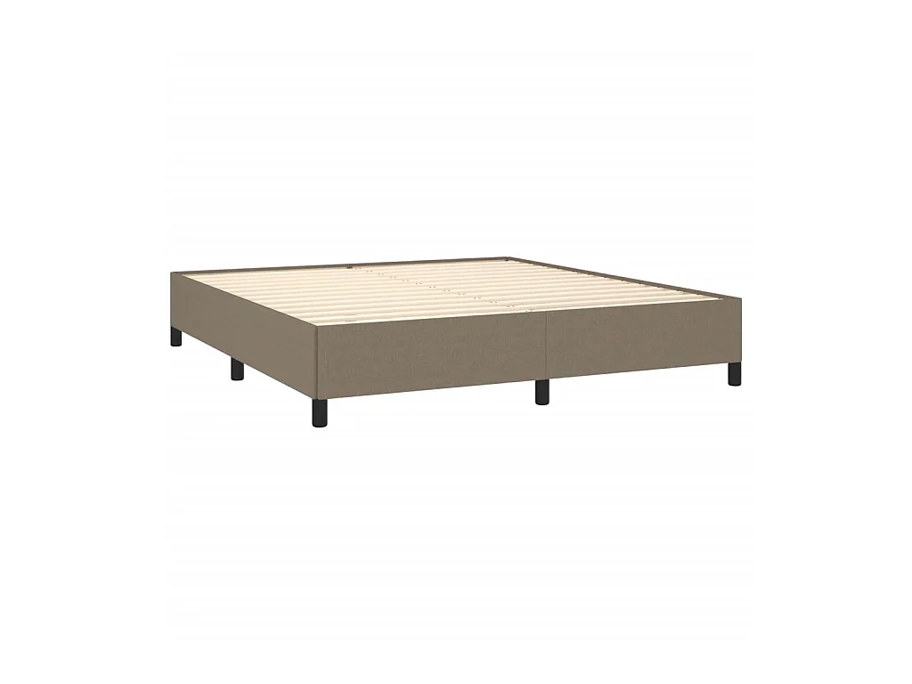 Cama 160x200 cm de tela gris taupe ES88779