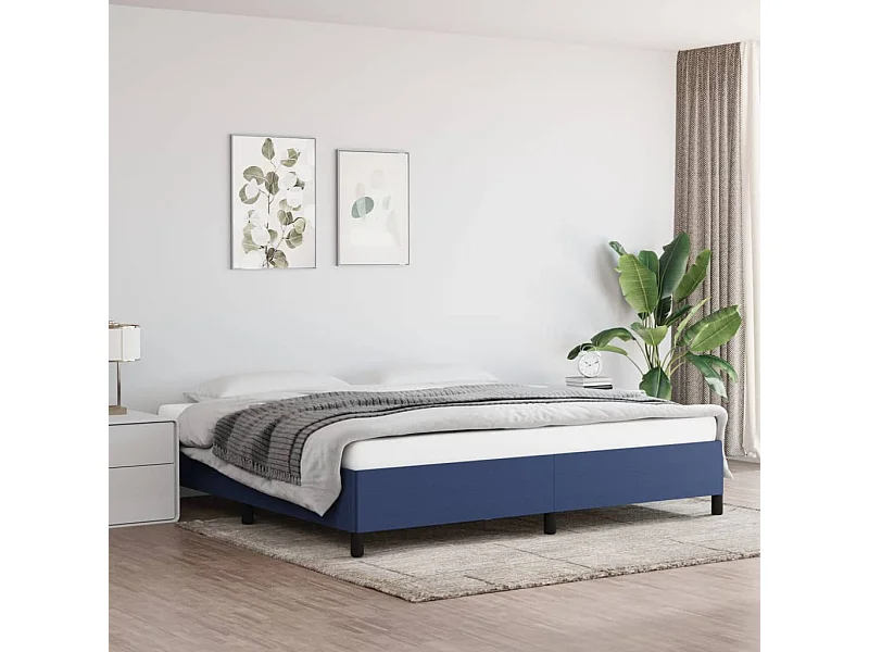 Cama 200x200 cm de tela gris taupe azul ES93826