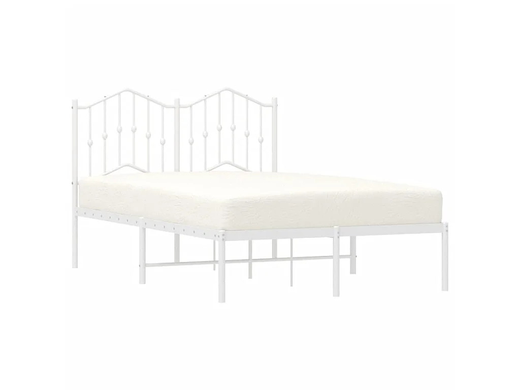 Lit-120x190 cm métal avec tête de lit blanc EGGB42068