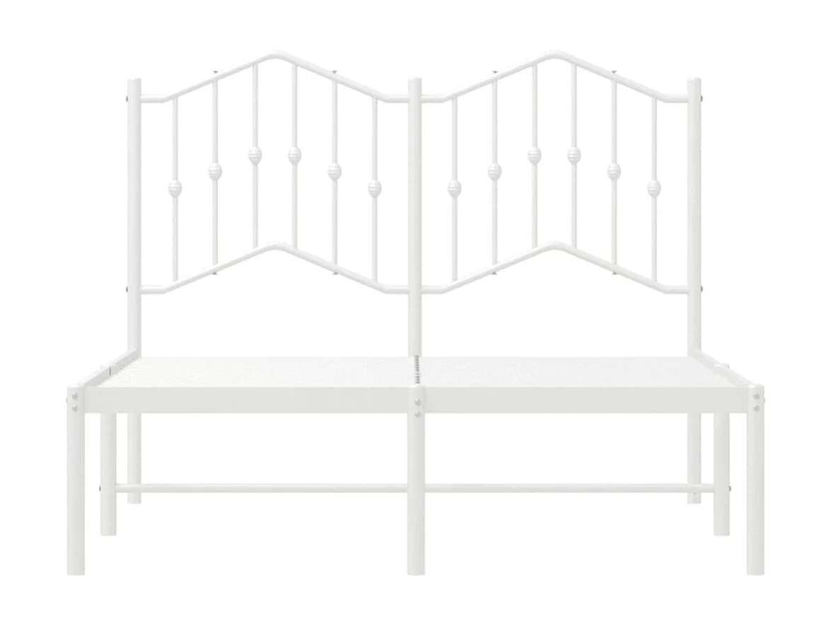 Lit-120x190 cm métal avec tête de lit blanc EGGB42068