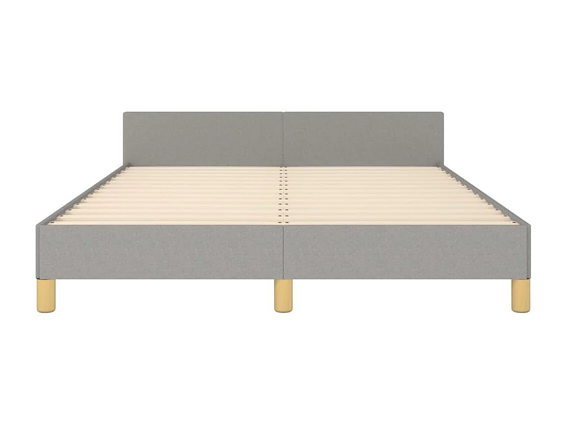 Cama com cabeceira 140x200 cm tecido cinza-claro PT985131