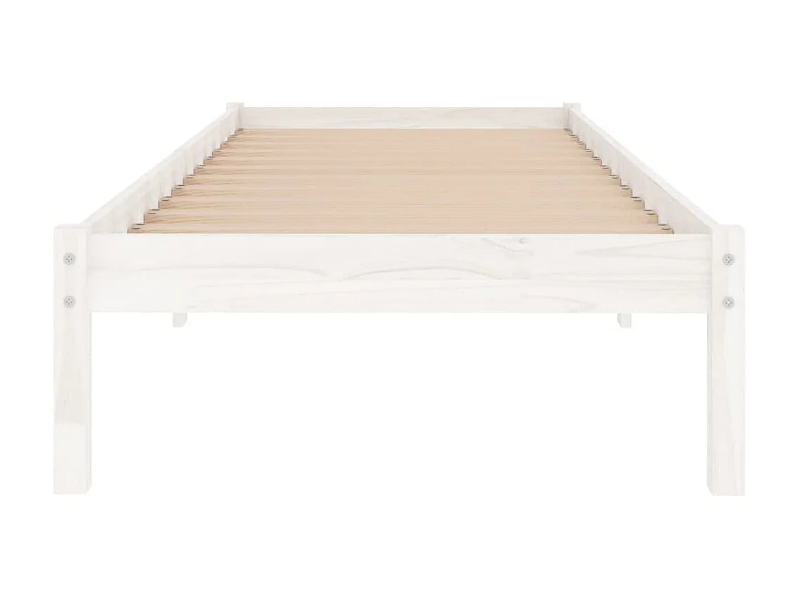 Cama 90x200 cm de madera maciza de pino blanca ES29062