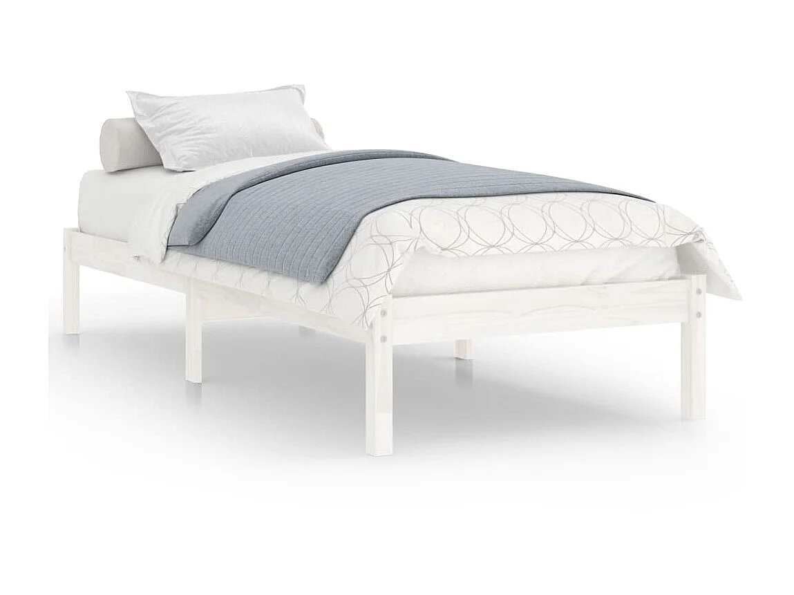 Lit-90x200 cm Blanc Bois de pin massif EGGB76479