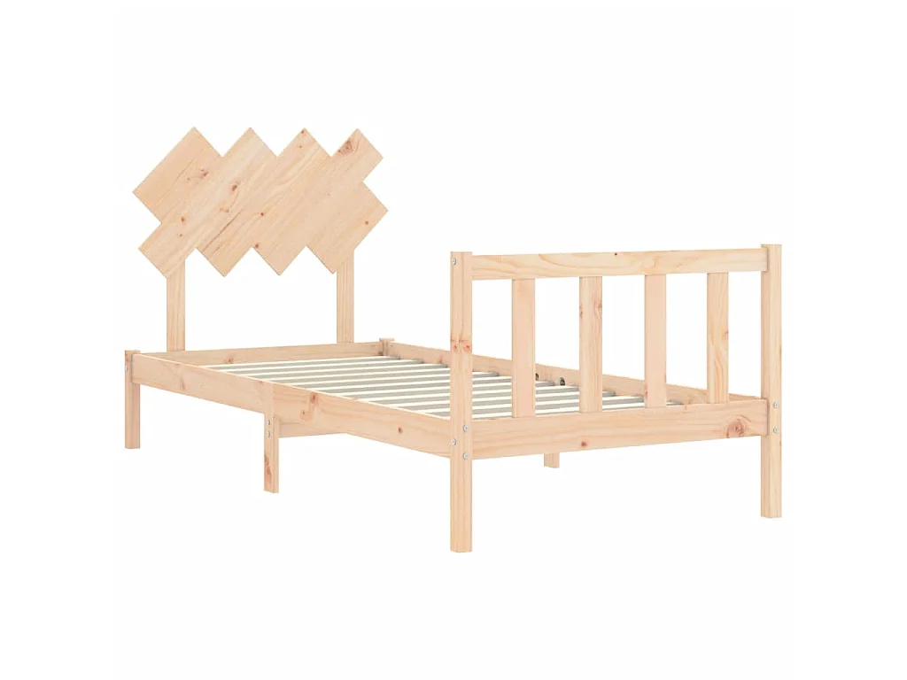 Lit-90x200 cm avec tête de lit bois massif EGGB85666