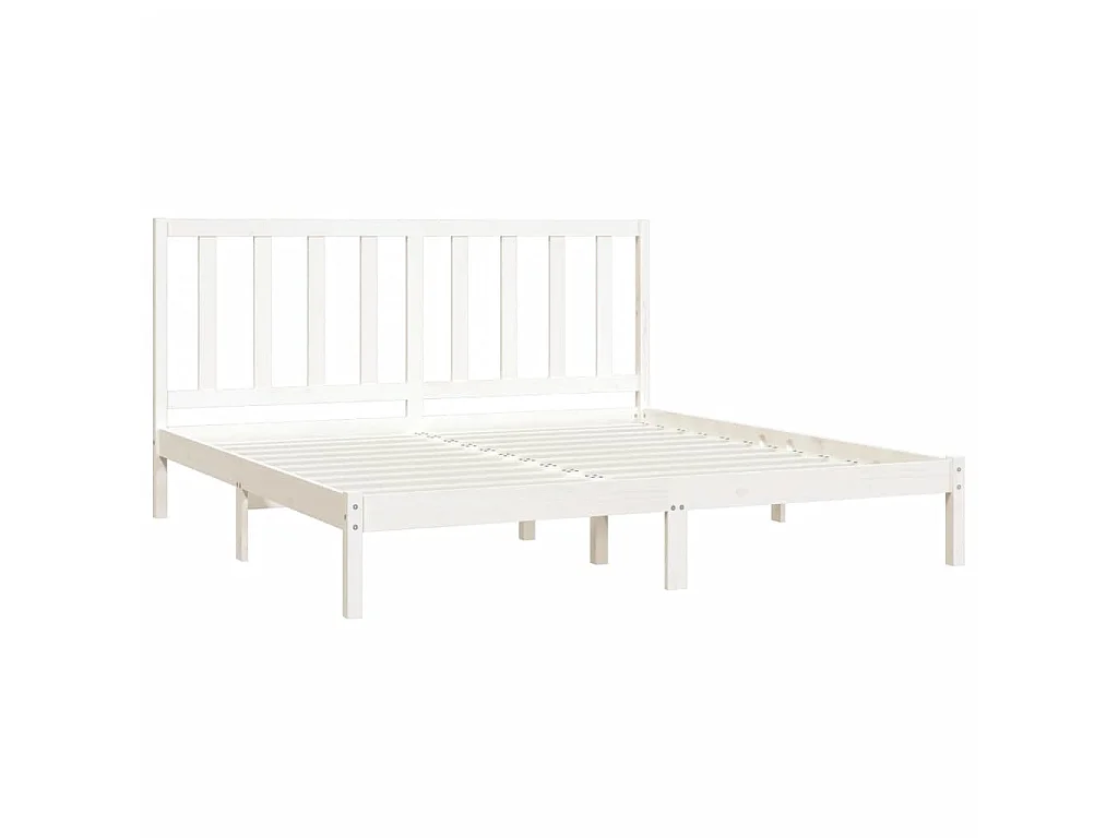 Cama 200x200 cm pinho maciço branco PT490824