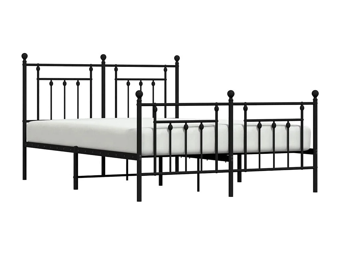 Cama 140x200 cm cabecero y estribo metal negro ES23079