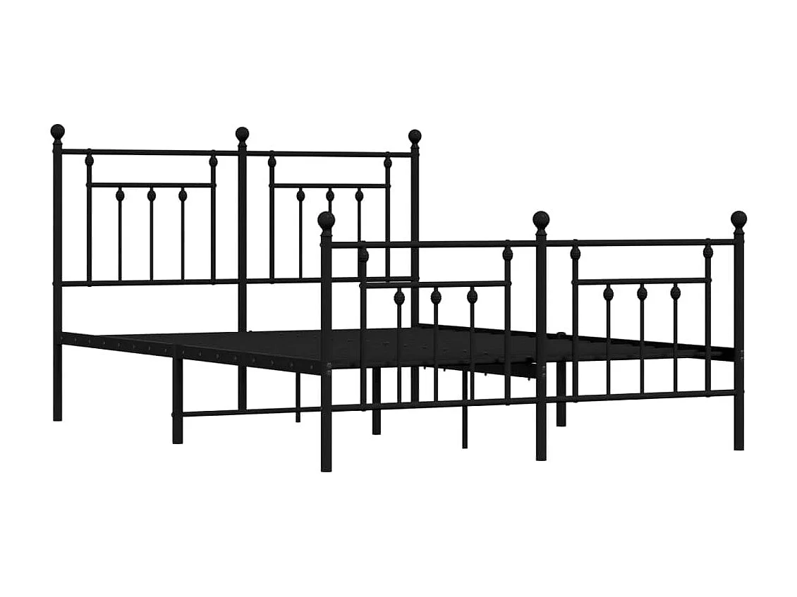 Cama 140x200 cm cabecero y estribo metal negro ES23079
