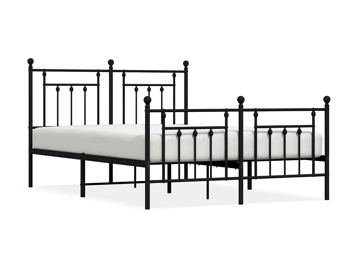Cama com cabeceira e pés 140x200 cm metal preto PT972541