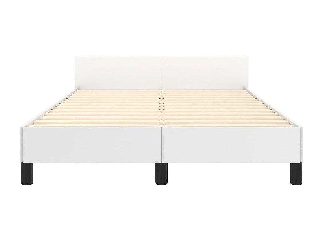 Lit-120x200 cm avec tête de lit Blanc Similicuir EGGB75126