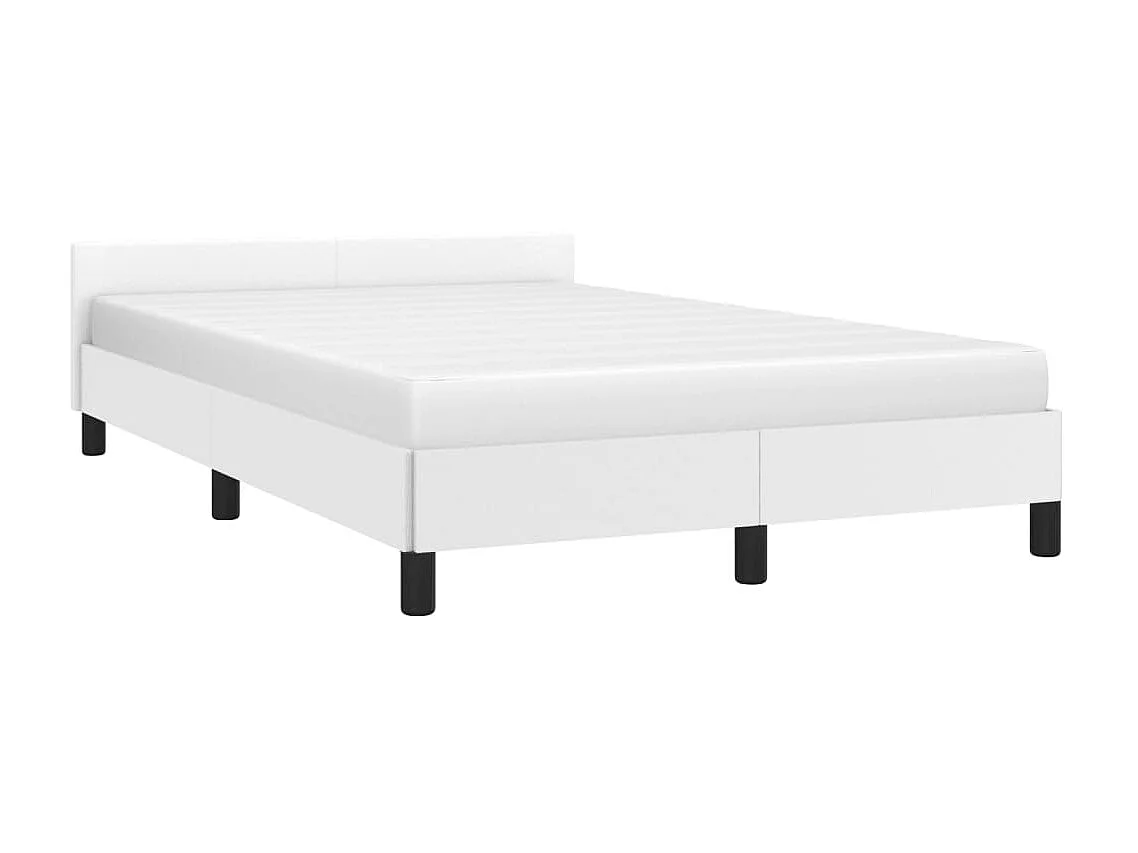 Lit-120x200 cm avec tête de lit Blanc Similicuir EGGB75126