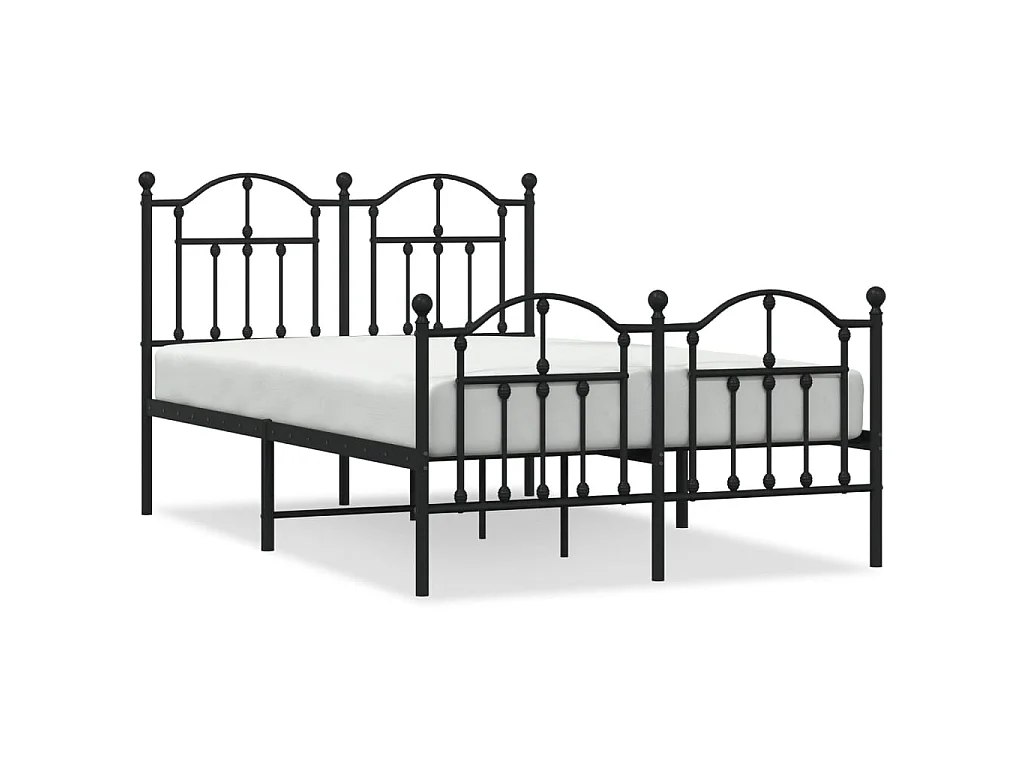Cama com cabeceira e pés 120x200 cm metal preto PT498210