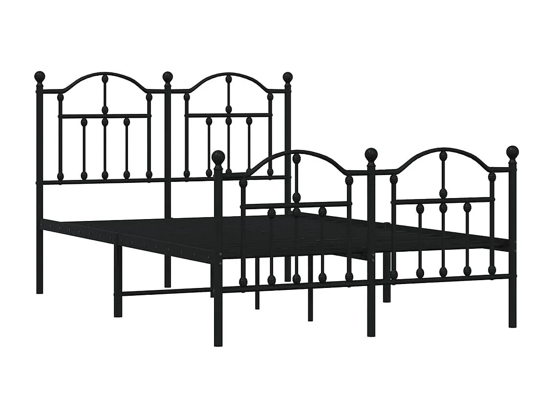 Cama com cabeceira e pés 120x200 cm metal preto PT498210