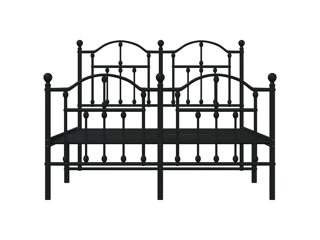 Cama com cabeceira e pés 120x200 cm metal preto PT498210