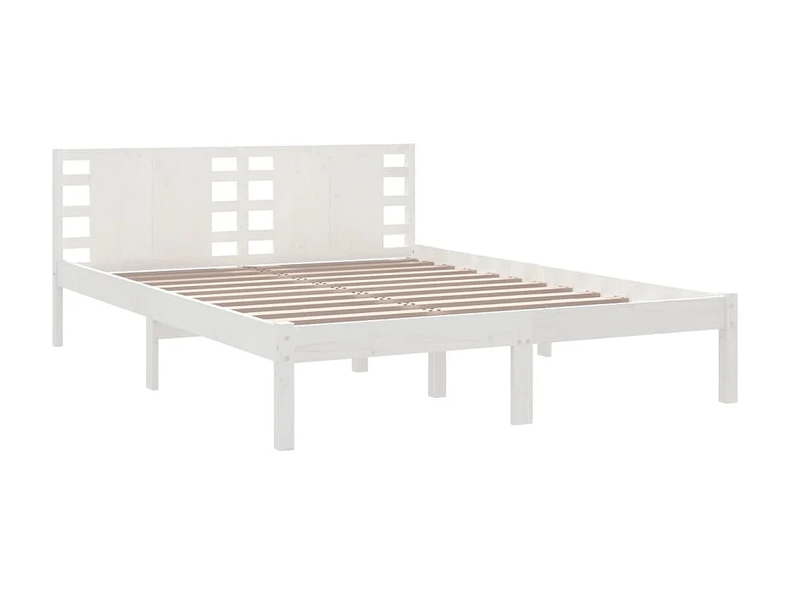 Bedframe massief grenenhout wit 120x200 cm NL44178