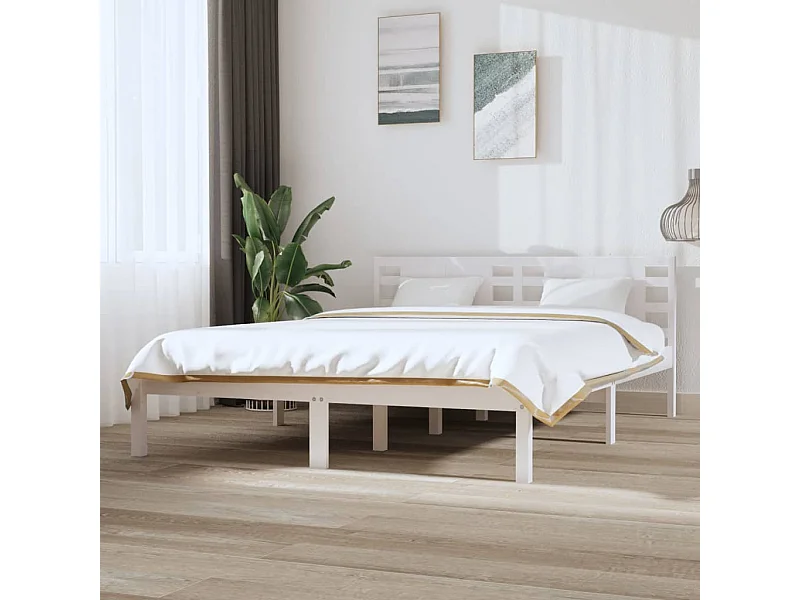 Cama 120x200 cm madera maciza de pino blanco ES80343