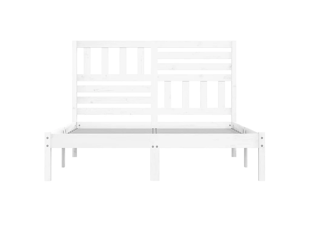 Lit-150x200 cm blanc très grand bois de pin massif EGGB34931
