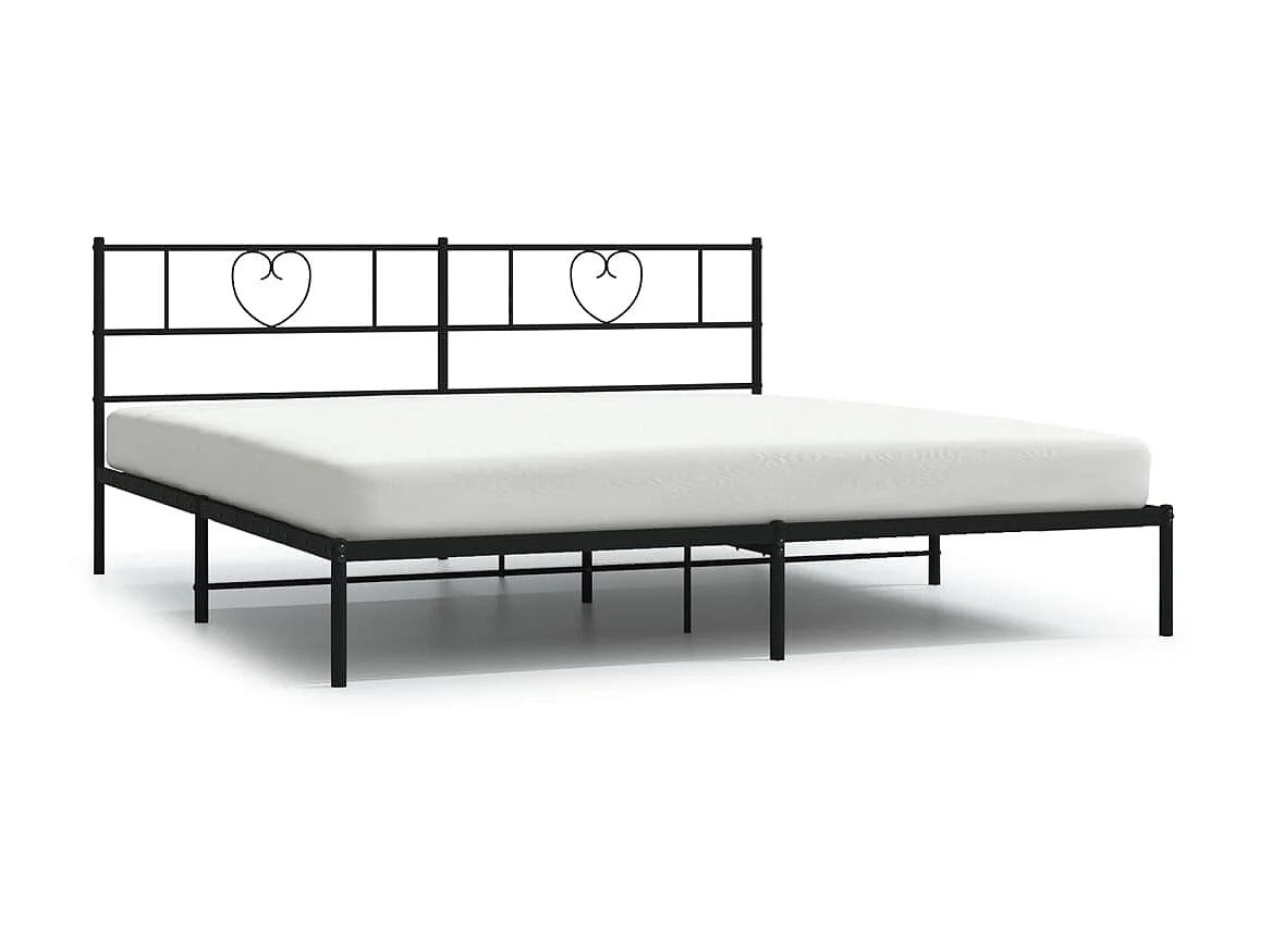 Bedframe met hoofdbord metaal zwart 183x213 cm NL67646